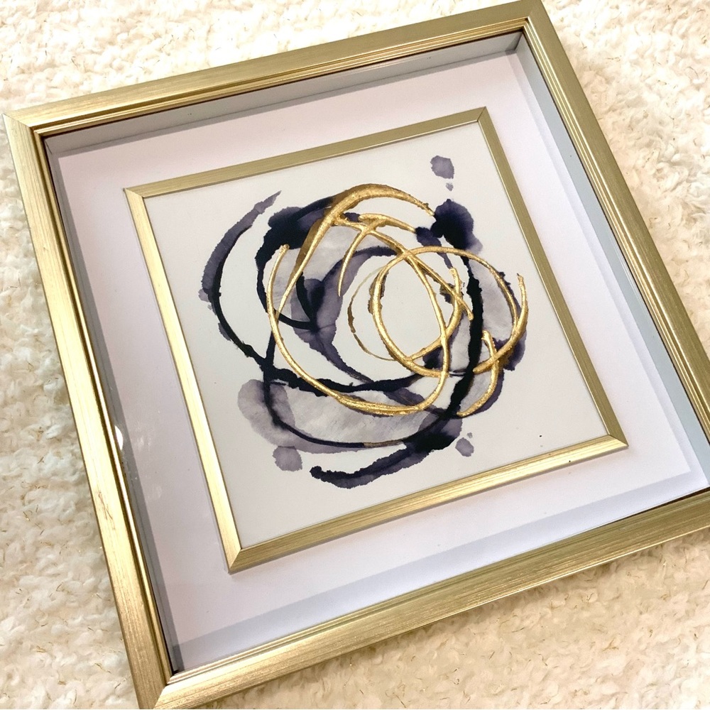 Abstract gold framed wall art - Picture 2 of 6